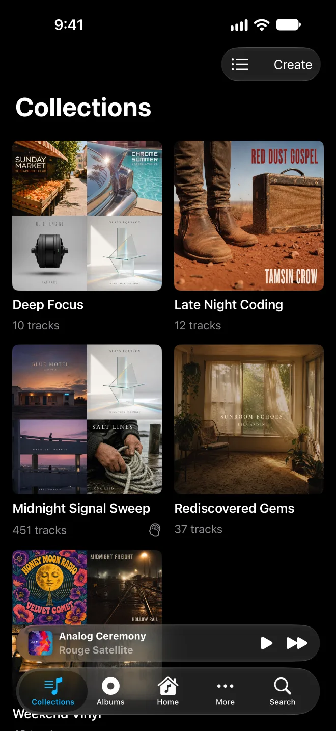 MiniMoon collections on iPhone